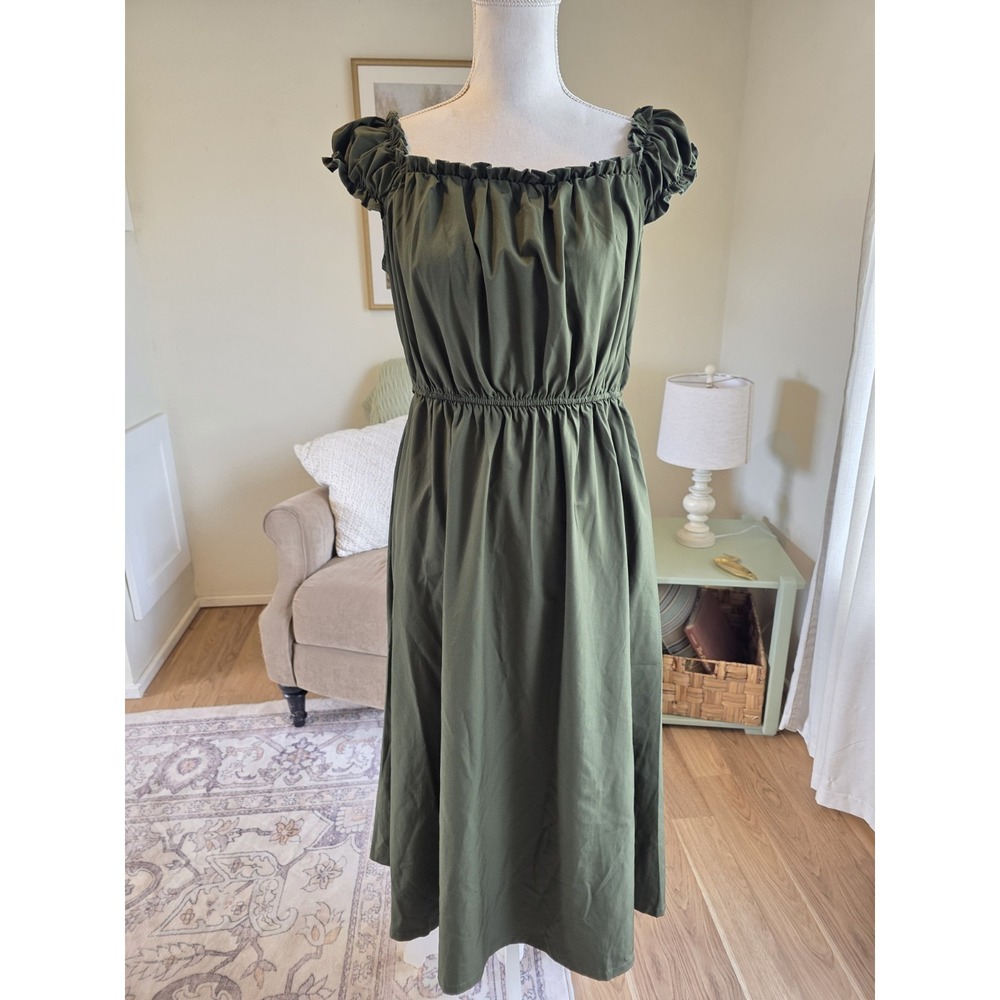 Scarlet Darkness Dress Large Victorian Fairy Dress Corset Back Midi Green